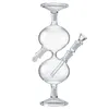 Infinity Waterfall Bong in vetro Narghilè da 11 pollici Riciclatore Due bong Tubi universali per recipienti d'acqua a gravità Giunto da 14 mm con olio diffuso Downstem Dab Rigs Fumo di cera