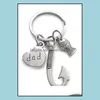 GAVA Event Festlig fest levererar hem Garden Fish Hooks Keychain Metal Sier Color Dad Key Chain Keyring For Father Daddy Fashion Jewelry