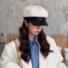 Beretes K257 Sombrero de mujer 2021 Beret Hebilla de cuero octagonal Kepi Versión coreana Otoño e invierno Retro Pintor