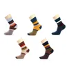 5 Pair/Lot Men's Colorful Stripe Fashions Compression Happy Crew Socks Men Big Size 39-45