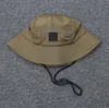 W nowym stylu kapelusz typu Bucket składane kapelusze rybackie Unisex Outdoor Sunhat piesze wycieczki wspinaczka polowanie plaża czapki wędkarskie regulowane męskie sznurki do rysowania czapki