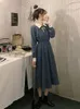 Fairy Vintage Dres Autumn Long Sleeve Retro French Elegant Dress Female Casual Party Dress Korean Winter 210706