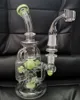 Double Recycler Oil Rigs Dab Rig avec Hélice Perc Unique Bongs Pipe À Eau Moulin À Vent Perc Quartz Banger Avec Convertisseur Ou Bol cheechshop