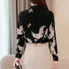 Vintage Frühling Frauen Langarm Blusen und Tops Plus Größe Gedruckt Bluse Frauen OL Cardigan Shirts Weiblich 7662 50 210527