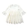 Kinder Mädchen Stickerei Kleid für Kinder Spitzenkleidung Sommer Baumwolle Häkeln 210529