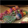 Charm Bracelets Ethnic Colorful Women Braid Cords Bracelet Weaven Strands Handmade Braided String Chain Bangle For Girls F