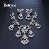 Bettyue marca encanto moda originalidad conjuntos de joyería AAA circón oro blanco conjunto de joyas geométricas para mujer florido regalo de boda H1022