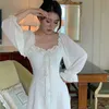 Robes décontractées blanc robe élégante femmes pansement rétro fête Mini bureau dame créateur français coréen vêtements pour femmes automne