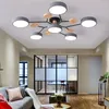 LED Ceiling Lights Modern Nordic Minimalist 220V Black And Wrought Iron Paint Lampshade Wooden Round Bedroom Living Room