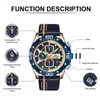 NAVIFORCE Sport Montres pour Hommes Marque De Luxe Bleu Militaire En Cuir Véritable Montre-Bracelet Homme Horloge De Mode Chronographe Montre-Bracelet 210804