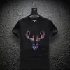 Mens Dieren Pailletten T-shirt Mode Jongens Club Korte Mouwen Hip Hop Casual Streetwear met Lion Pattern Groothandel