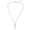 WANGAIYAO new fashion personality short bullet natural crystal stone pendant clavicle necklace temperament all-match crystal pen G1206