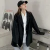 Fatos femininos blazers estilo coreano blazer homens moda cor sólida cor negócio casual terno jaqueta mulheres streetwear selvagem vestido solto jaquetas