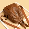 Mochilas mulheres moda fêmea couro de alta qualidade vintage bagpet de bagpack meninas estilo formal sólido mochila feminina