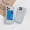 Pocket Pocket Crystal TPU dla iPhone 15 14 plus 13 pro Max 12 iPhone15 11 xr x xs 10 8 7 Credit ID Fine Hole miękka przezroczysta przezroczysta okładka telefonu komórkowego