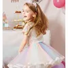 Ins Girls Sequined Clothing Set for Kids Chilldren Unicorn Cartoon Boutique Tops and Skirt 2pcs Oputfit Children 210529