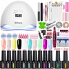 Nail Art Kits Manicure Set Kit Gel Polish Electric Drill Portable UV LED-lampa Torkare övning