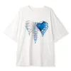 Designer palmer bomull t-shirt mode märken mens kvinna älskare farao hip hop casual lös blå revben kärlek rund hals tryck korta sommar änglar