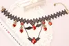 2021 Europe et les États-Unis Collier en dentelle Noir Bat Bat Heart Bijoux Antiques Bijoux Halloween Commerce étranger Bijoux en gros