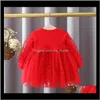 Robes Vêtements Bébé Enfants Maternité Drop Delivery 2021 Printemps Né Un An Anniversaire Pour Bébé Filles Vêtements Princesse Love Party Tutu Es M9Ri