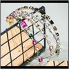 Diademas Tfpd5 de diamante de cristal de color Rectangular con forma de gota de agua redonda ultrafina para mujer de estilo Simple Nmiex