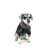 高級ペット犬セーター虹カラフルな手紙プリントコート秋冬暖かいアウターウェアブルドッグテディーコーギ
