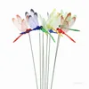 Decorazioni da giardino 8 CM Libellula Artificiale Outdoor 3D Simulazione Libellule Stakes Yard Plant Prato Decor Stick 50 pz / lotto ZC194