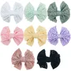 Nya 5inch spetsbågar Headband Nylon Baby Turban Girls Solid Bow Hairpins Nyfödda Hollow Out Nylon Headbands Headwear