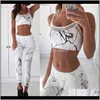 Outfits Gedruckt Damen Trainingsanzug Sexy Halter BH Sport Legging Laufen Gym Fitness Yoga Set Sportswear Workout Sport Anzug1 Akryy Blt6I