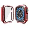 Custodia bling proteggi schermo in vetro per Apple Watch 6 custodie 44mm 40mm iWatch 42mm 38mm copertura paraurti diamante Accessori con scatola