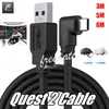 Quest 2 Kabel 10ft 16ft 20ft USB do C dla Oculus Quest Link Kable 3a High Speed ​​Data Transfer VR Zestaw słuchawkowy Gaming Meta FreeGate