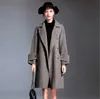 Kadın Trençkot Paltoları Turn-down Yaka Gevşek Orta Kış Kadın OL Kaşmir Ceket Bayanlar İngiltere Tarzı Gri Klasik Kruvaze Yün Wi