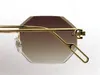 zonnebril vintage Piccadilly onregelmatige randloze diamantgeslepen lens retro mode avant-garde ontwerp uv400 lichte kleur decoratie sum262t
