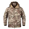 Mege Brand Camouflage Military Men Hooded Jacket, Sharkskin Softshell US Army Tactical Coat, Multicamo, Woodland, A-TACS, AT-FG 211214