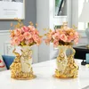 Vases 2021 Style européen en céramique doré cygne Vase Arrangement Table à manger décoration de la maison accessoires créatif éléphant