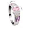 Bröllopsringar Est Pink Color Cubic Zircon Luxury Ring With Fire Opal for Women Engagement Fine Jewelry Bijoux Drop