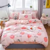 4pcs/set Breathable Bedding Textile Thin Section Quilt Cover + Bed Sheet + 2pcs Pillowcase For King Queen Double Bed Hot F0493 210420