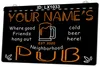LX1033 Your Names Wijk Pub Waar Good Friends Hang Cold Beer hier Licht teken Dual Color 3D Gravure