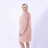 Faux Pele Casaco Mulher Fluffy Mulheres Inverno Quente Longo Plus Size Feminino Outerwear Jaqueta Collar Colares 211207