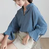 Camicetta di chiffon da donna primavera estate sexy scollo a V stile coreano moda casual elegante camicie femminili top selvaggi 210520