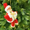 Electric Climbing Beads Santa Claus with Music Santa Claus Climbing The Stairs Christmas Tree Decor Repeated Climb for Kids Gift 211104