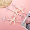 Hangers & Racks Artificial Pearl Hanger Bowknot Rack Holder Delicate White With 2 Transparent Clips Clothes Fashionable Plastic