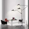Serge mouille lâmpada de chão com 3 braços, estilo nórdico, preto, luz de pé, fundo de parede, quarto, escritório, loft, sala de estar, suporte de ferro lighti7887222