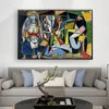 キャンバスアートビンテージホーム装飾絵画パブロ・ピカソの女性の女性ポスターとプリントウォールアート写真のリビングルームの装飾