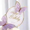 Andere feestelijke feestartikelen 10 stks Happy Birthday Cake Toppers Decoration Butterfly Topper Bruiloft Baby Douche Decor