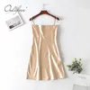 Summer Women Satin Mini Spaghetti Strap Sexy Backless Short Silk Slip Dress 210415