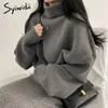 Syiwidii Blue Turtleneck Sweaters for Women Fall Winter Pullovers Short Knitted Loose Korean Top Fashion Casual Jumpers 211018