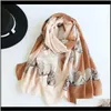 Hattar, halsdukar handskar mode aessories droppe leverans 2021 kvinnor vår halsduk bomull hijab sjalar print strand wraps huvudband foulard bufanda