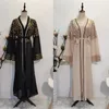 Odzież etniczna Ramadan muzułmanin otwórz Abaya Kimono Femme Musulmane cekiny Abayas dla kobiet dubaj Kaftan hidżab sukienka Islam Djellaba