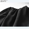 Women Vintage Pleats Stand Collar Hem Lace Stitching Black Mini Dress Office Chic Female Back Zipper Vestido DS4980 210416